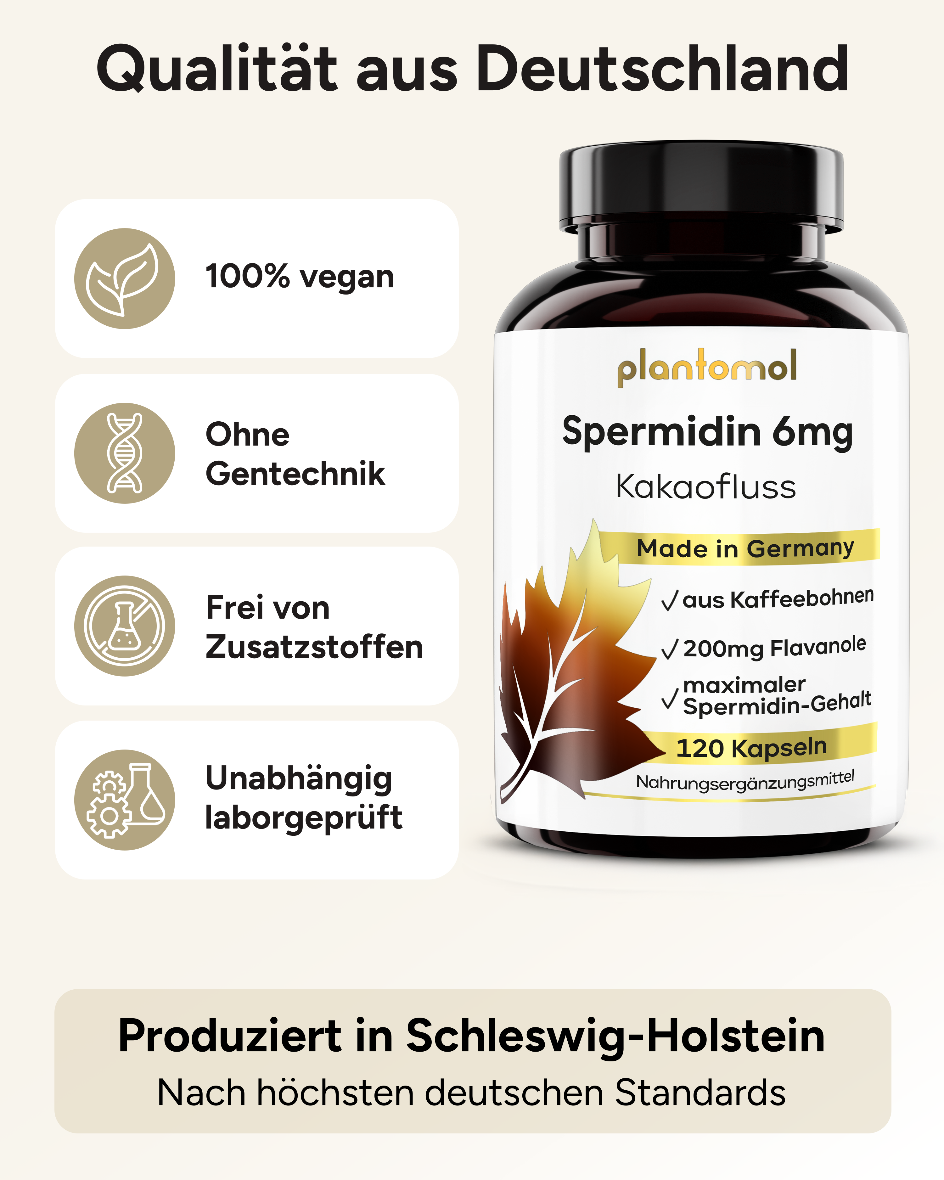 Spermidin Kakaofluss - 6mg Spermidin mit 200mg Kakaoﬂavanole pro Tag