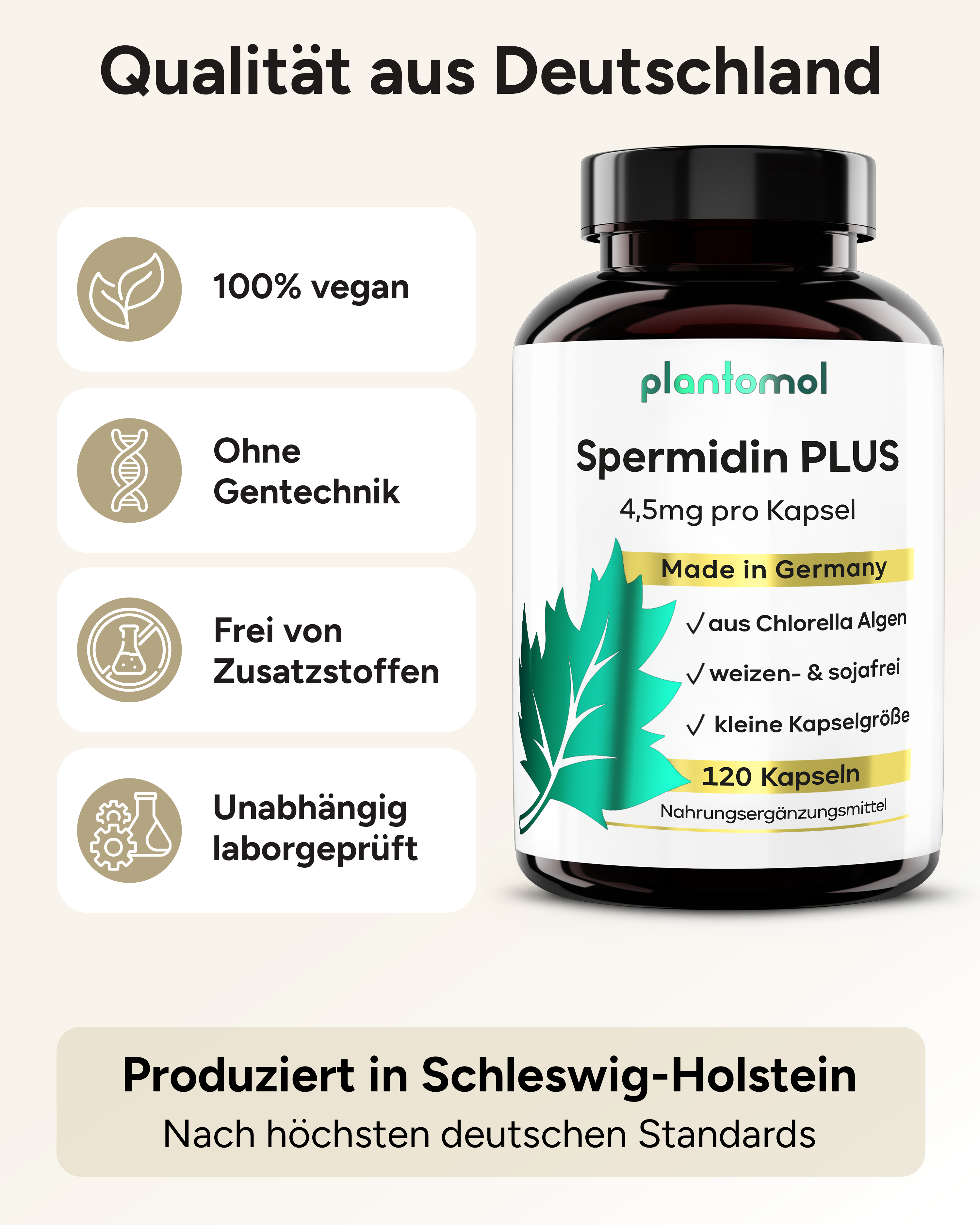 Spermidin PLUS - 4,5mg Spermidin pro Kapsel