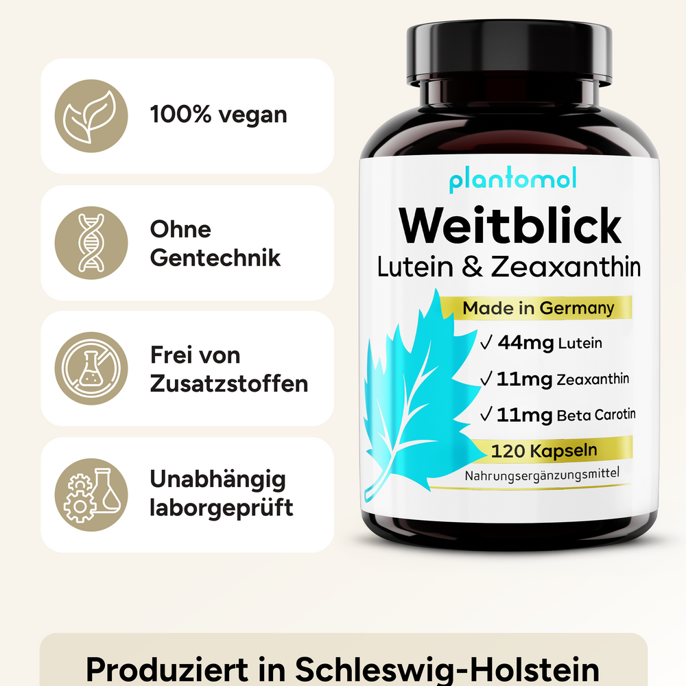 
                      
                        Weitblick - Augenvitamine mit 44mg Lutein und 11mg Zeaxanthin
                      
                    