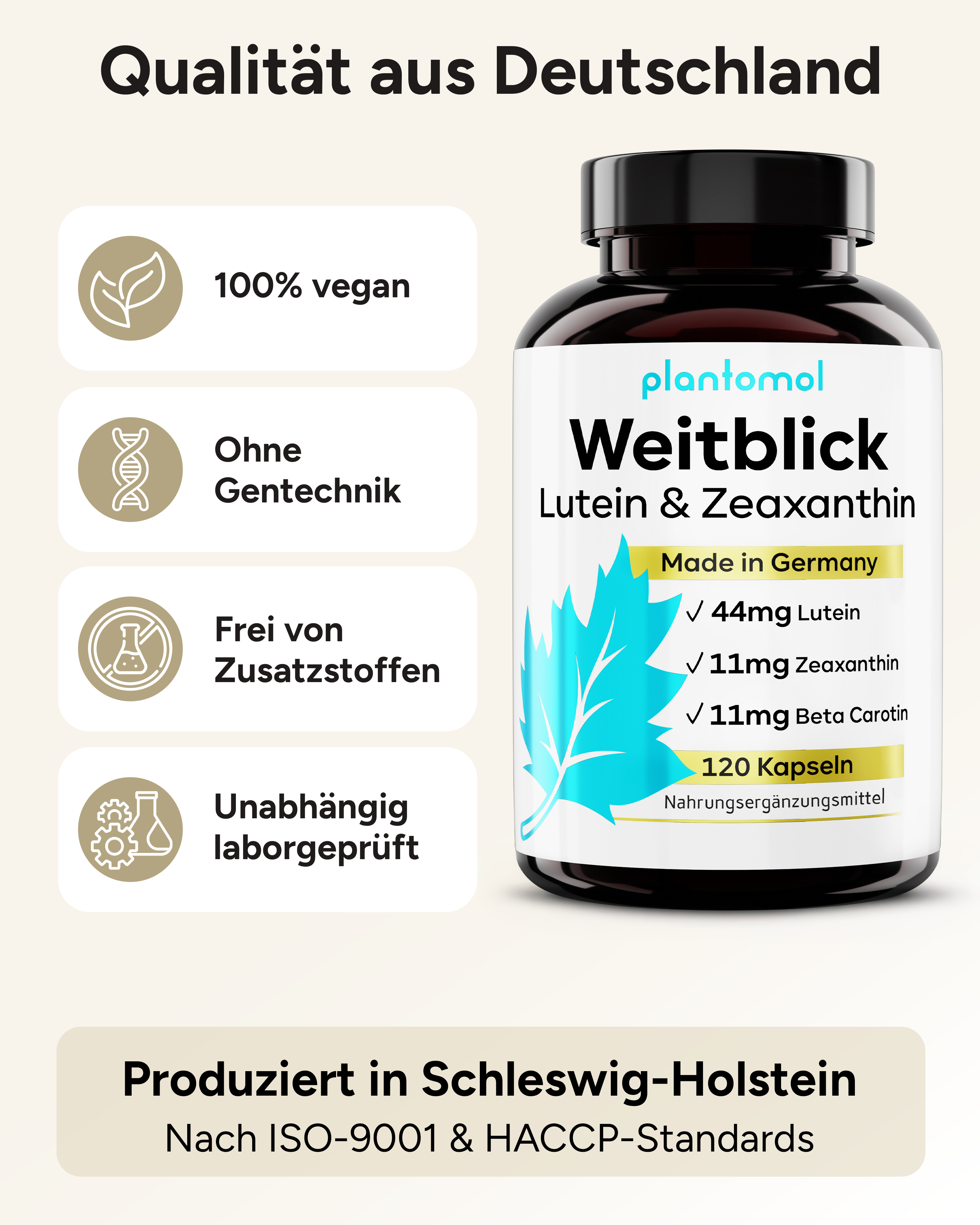 Weitblick - Augenvitamine mit 44mg Lutein und 11mg Zeaxanthin