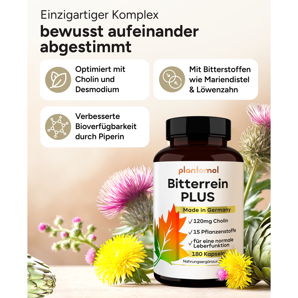 
                      
                        Bitterrein PLUS - Mariendistel, Artischocke und Löwenzahn
                      
                    