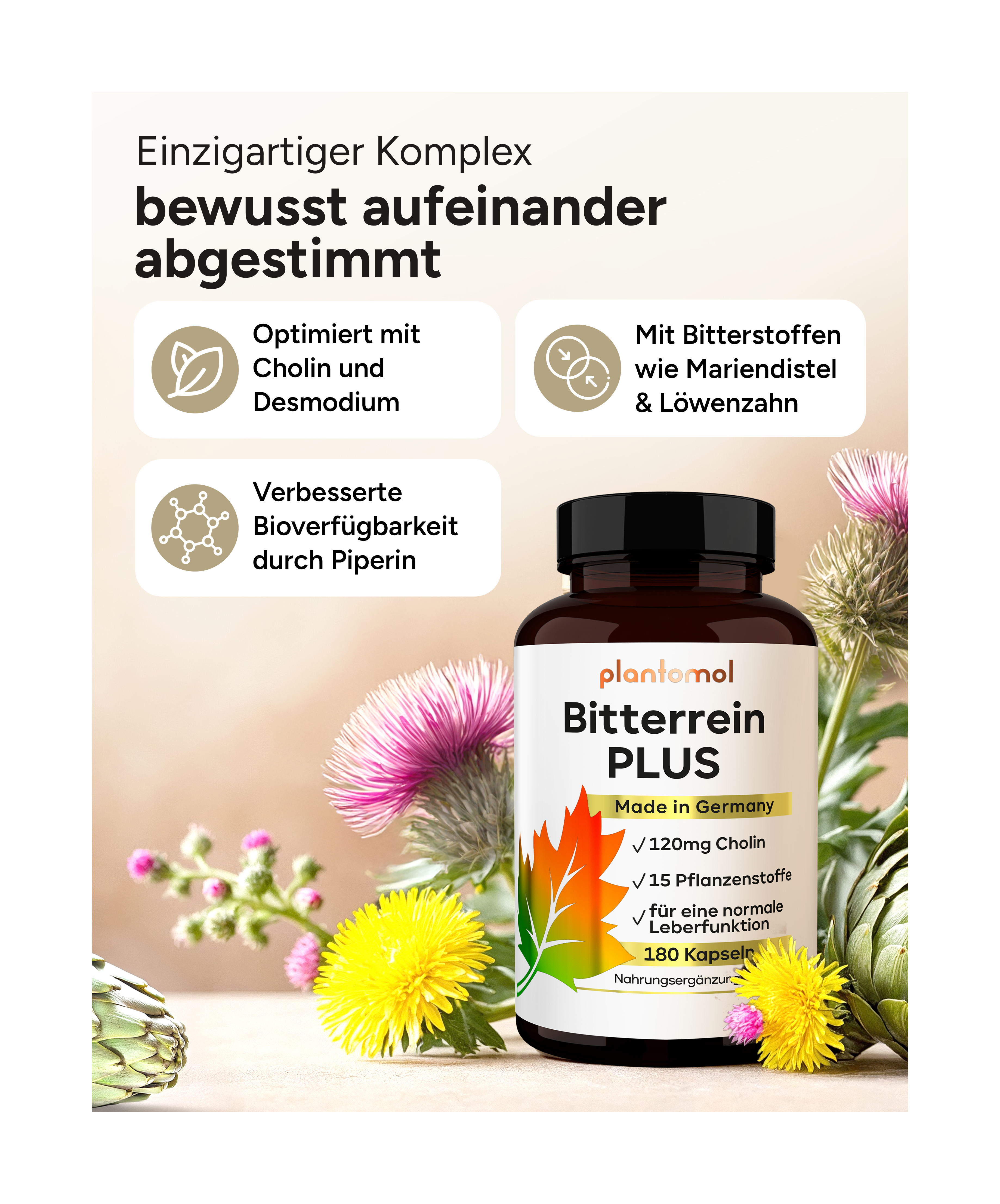 Bitterrein PLUS - Mariendistel, Artischocke und Löwenzahn