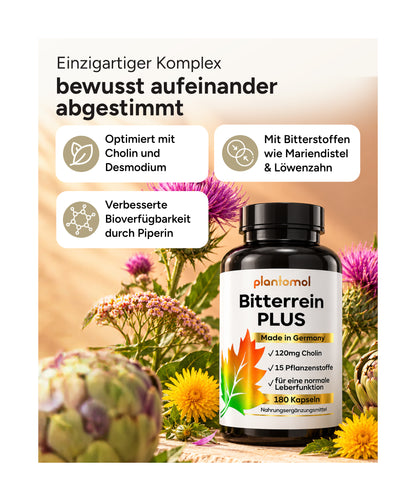 Bitterrein PLUS - Mariendistel, Artischocke und Löwenzahn