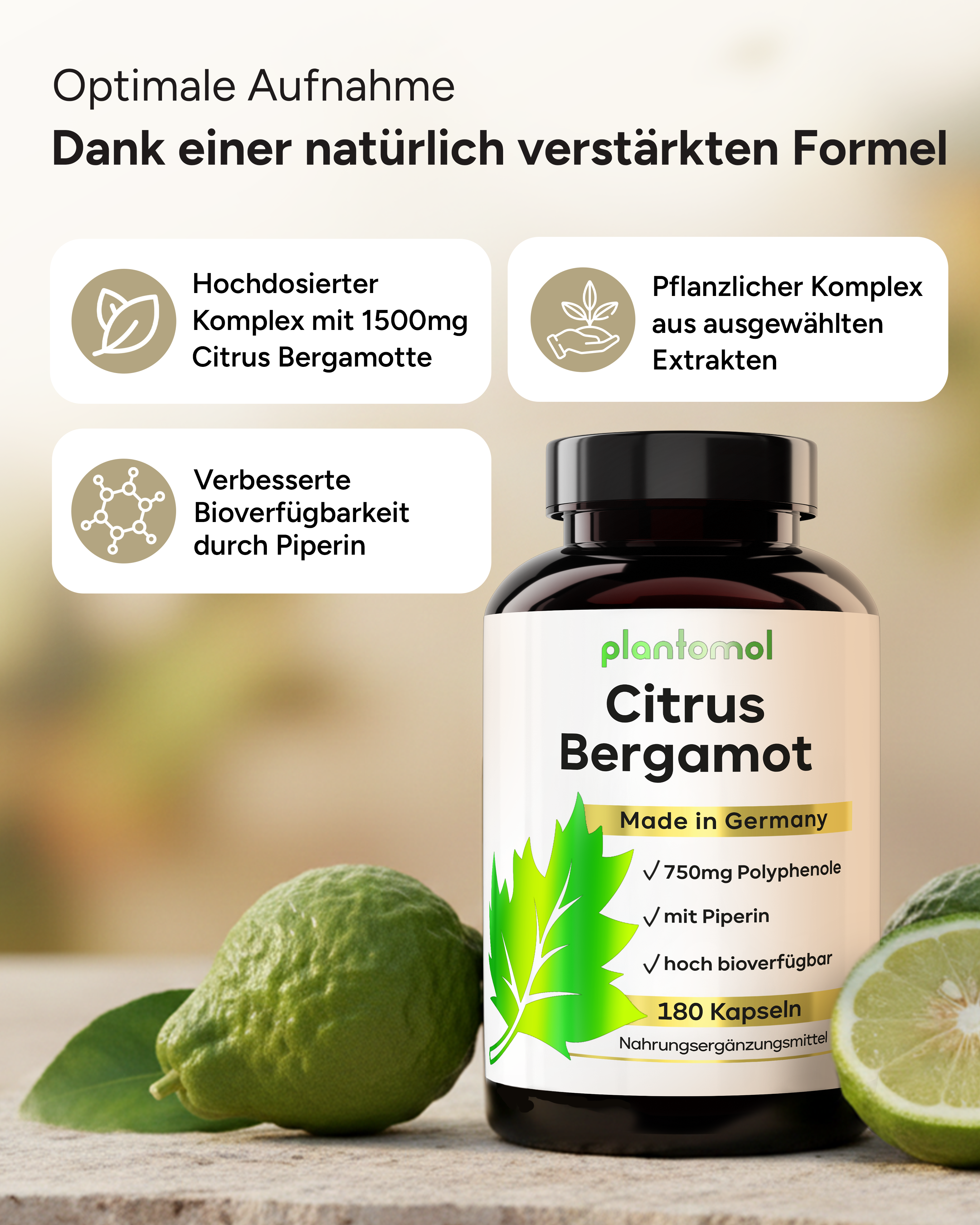 Citrus Bergamot - enthält 750mg Polyphenole pro Tag