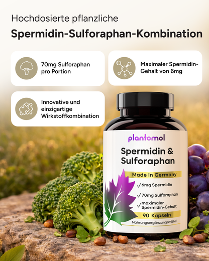Spermidin-Sulforaphan - 6mg Spermidin mit 70mg Sulforaphan pro Kapsel
