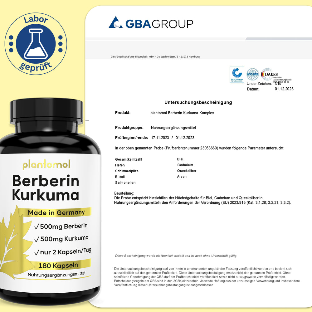 
                      
                        Berberin Kurkuma - 500mg Berberin und 500mg Kurkuma pro Tag
                      
                    