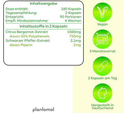 Citrus Bergamot - enthält 750mg Polyphenole pro Tag