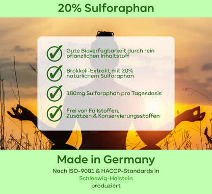 Brokkoli-Extrakt - mit 90mg Sulforaphan pro Kapsel