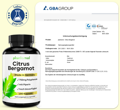 Citrus Bergamot - enthält 750mg Polyphenole pro Tag