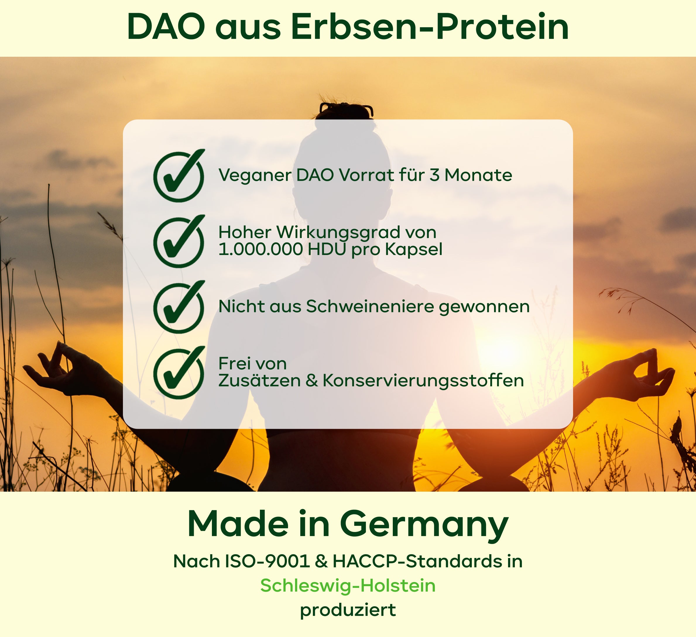 DAO aus Erbsenprotein - 1 Mio. HDU pro Kapsel