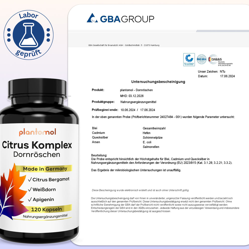 
                      
                        Citrus Komplex - Abendroutine mit 100mg Apigenin und 250mg Polyphenole pro Tag
                      
                    