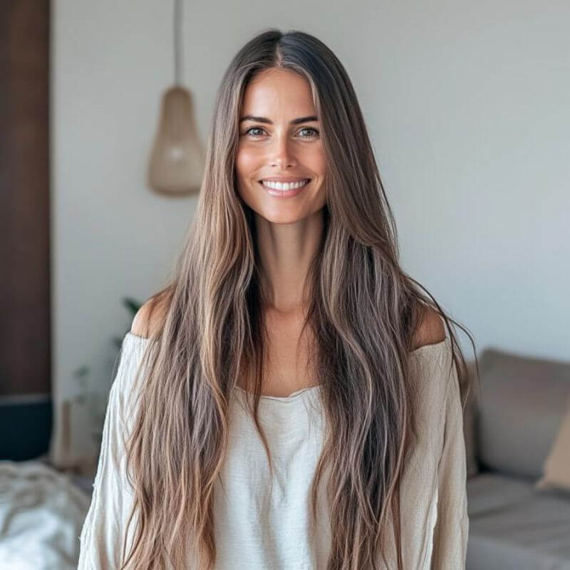 Frau mit langen Haaren