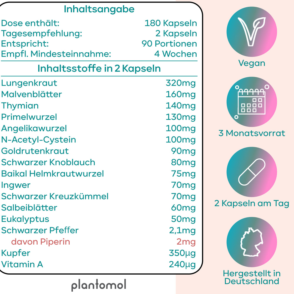 
                      
                        Lungenkräuter Komplex - 16 Inhaltstoffe, optimiert mit NAC
                      
                    