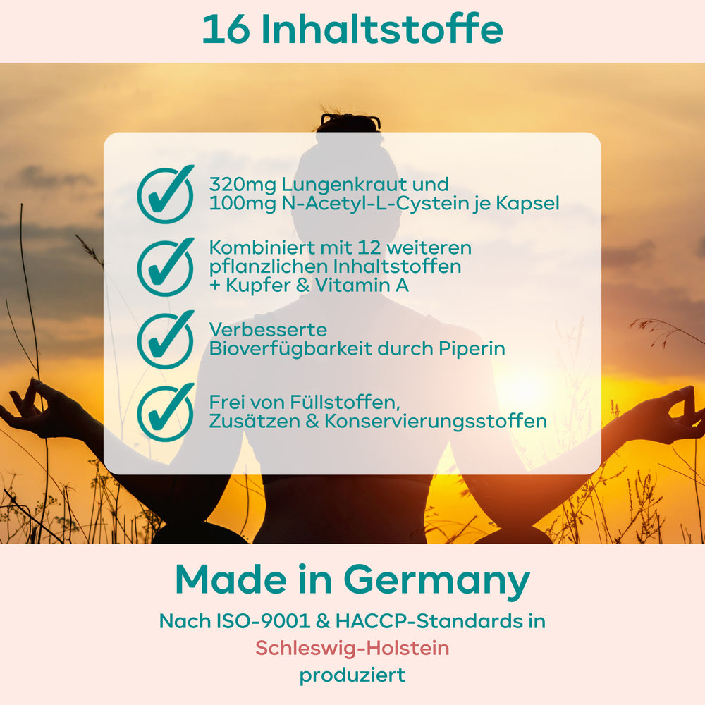 
                      
                        Lungenkräuter Komplex - 16 Inhaltstoffe, optimiert mit NAC
                      
                    