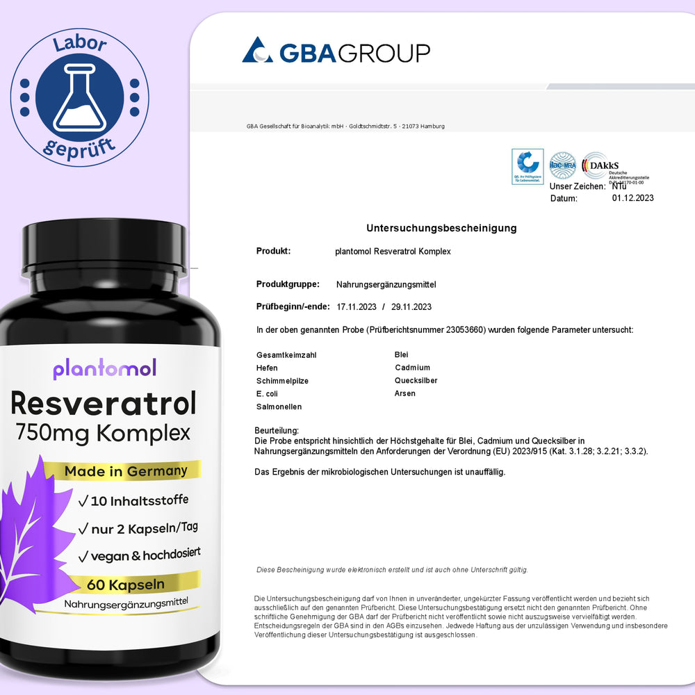
                      
                        Resveratrol Komplex  - 750mg Trans-Resveratrol pro Tag
                      
                    
