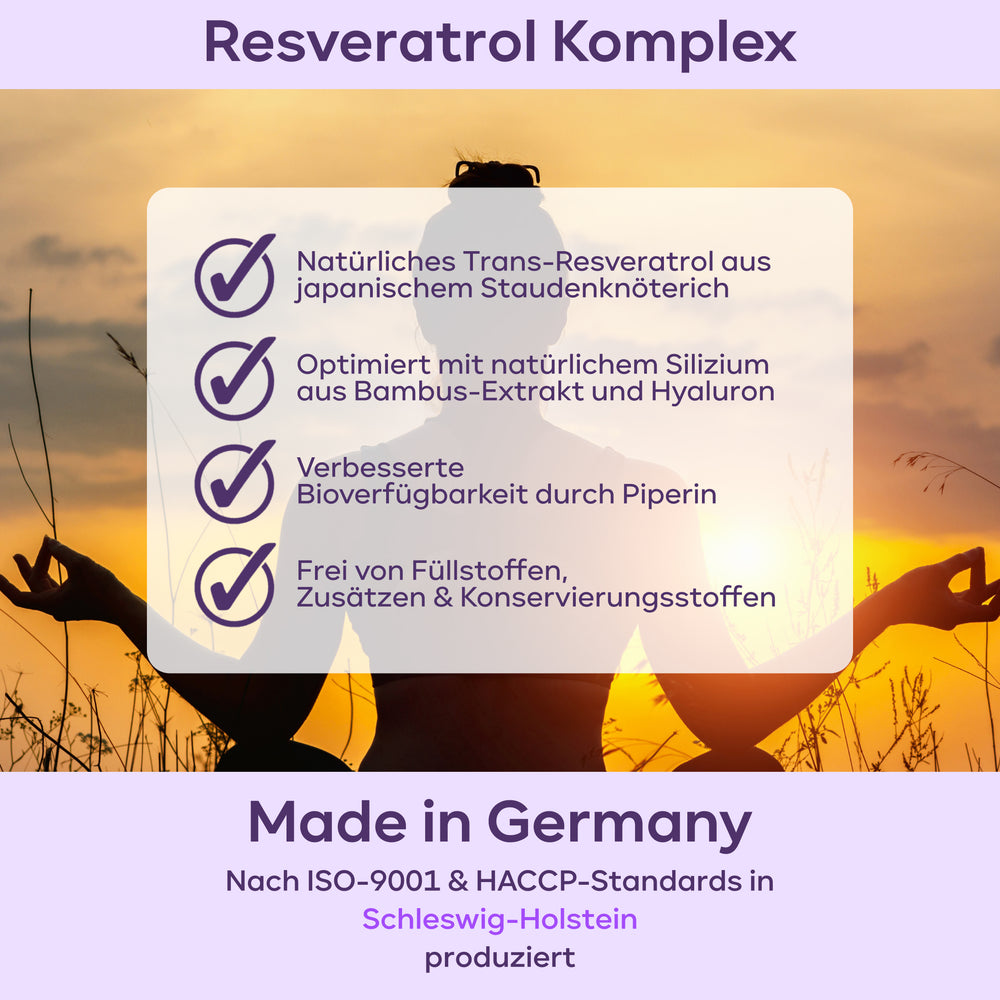 
                      
                        Resveratrol Komplex  - 750mg Trans-Resveratrol pro Tag
                      
                    