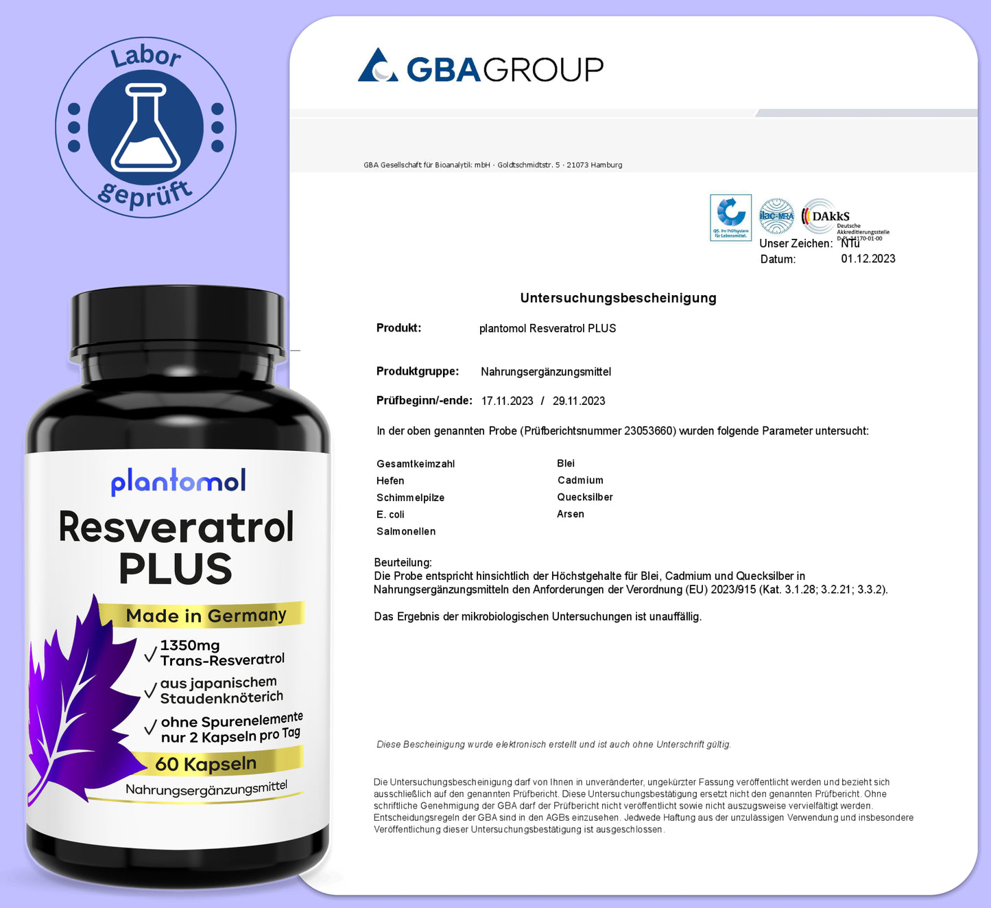 Resveratrol PLUS - 1350mg Trans-Resveratrol pro Tag