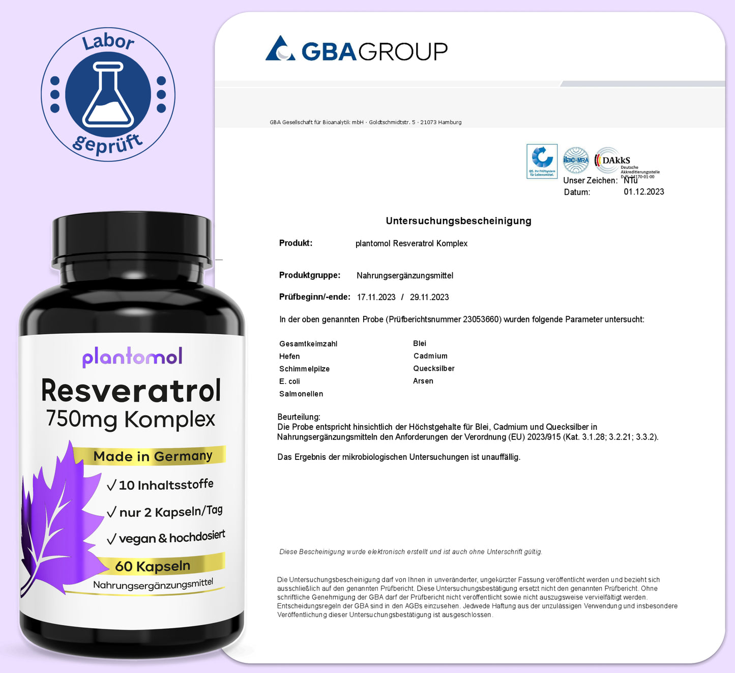 Resveratrol Komplex  - 750mg Trans-Resveratrol pro Tag