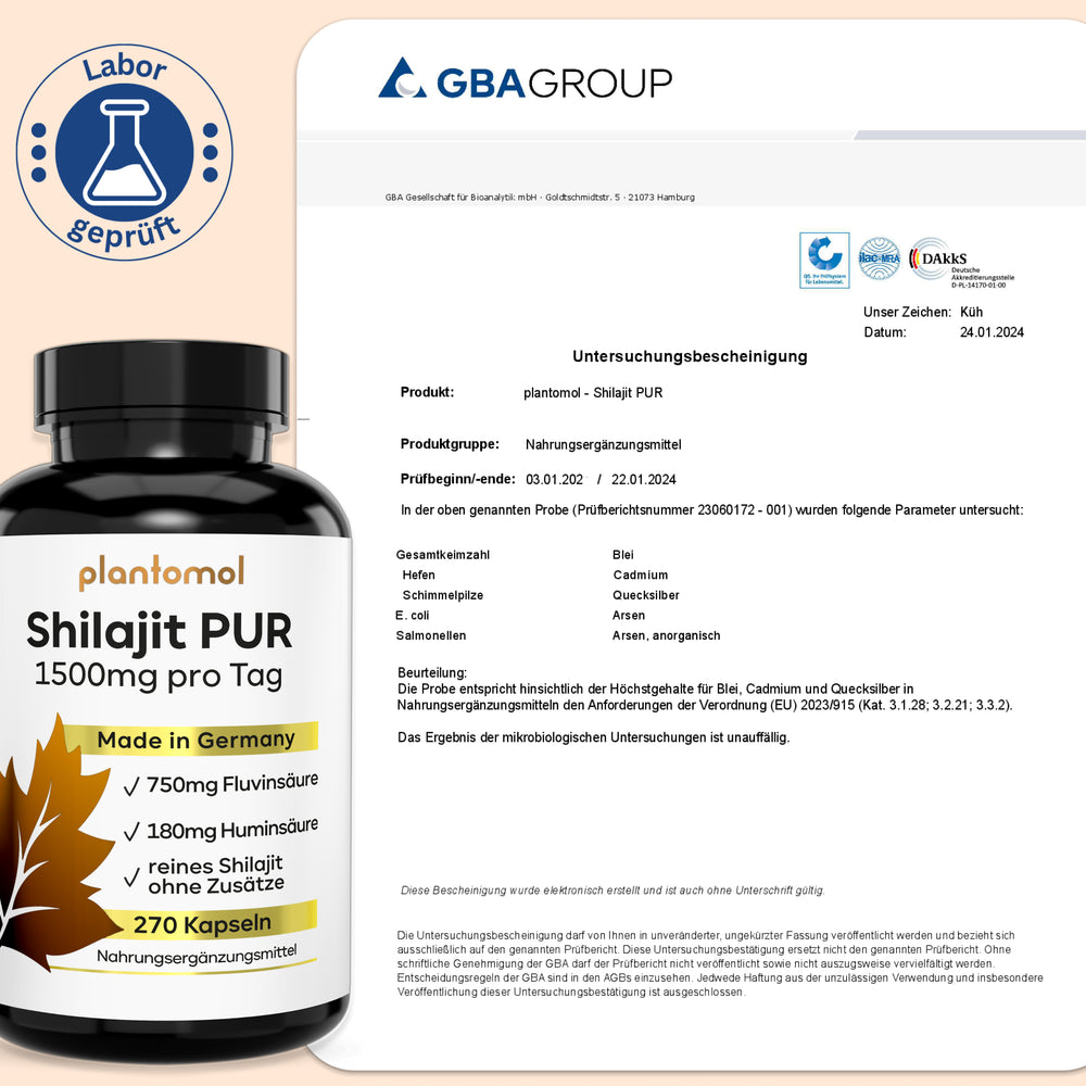 
                      
                        Shilajit Kapseln - 750mg Fluvinsäure & 180mg Huminsäure pro Tag
                      
                    