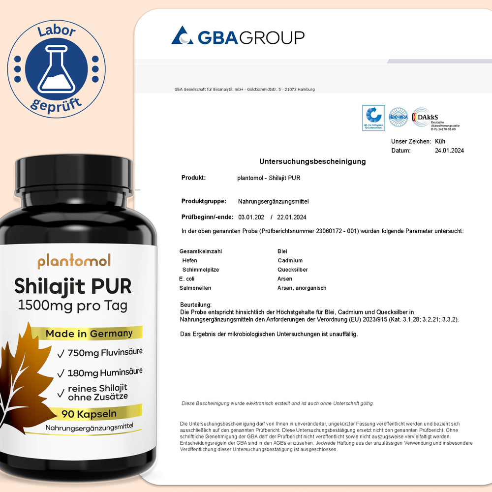 
                      
                        Shilajit Kapseln - 750mg Fluvinsäure & 180mg Huminsäure pro Tag
                      
                    