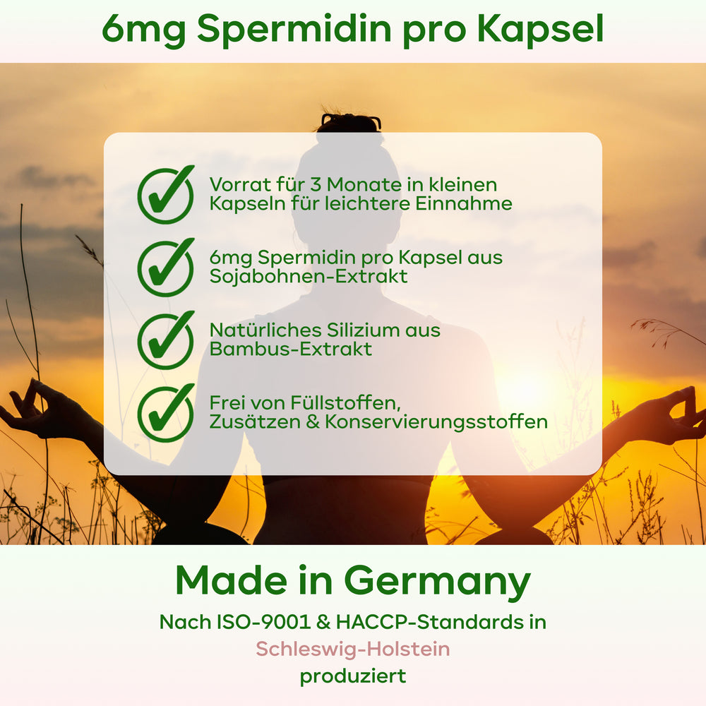 
                      
                        Spermidin - 6mg Spermidin mit Silizium Extrakt
                      
                    