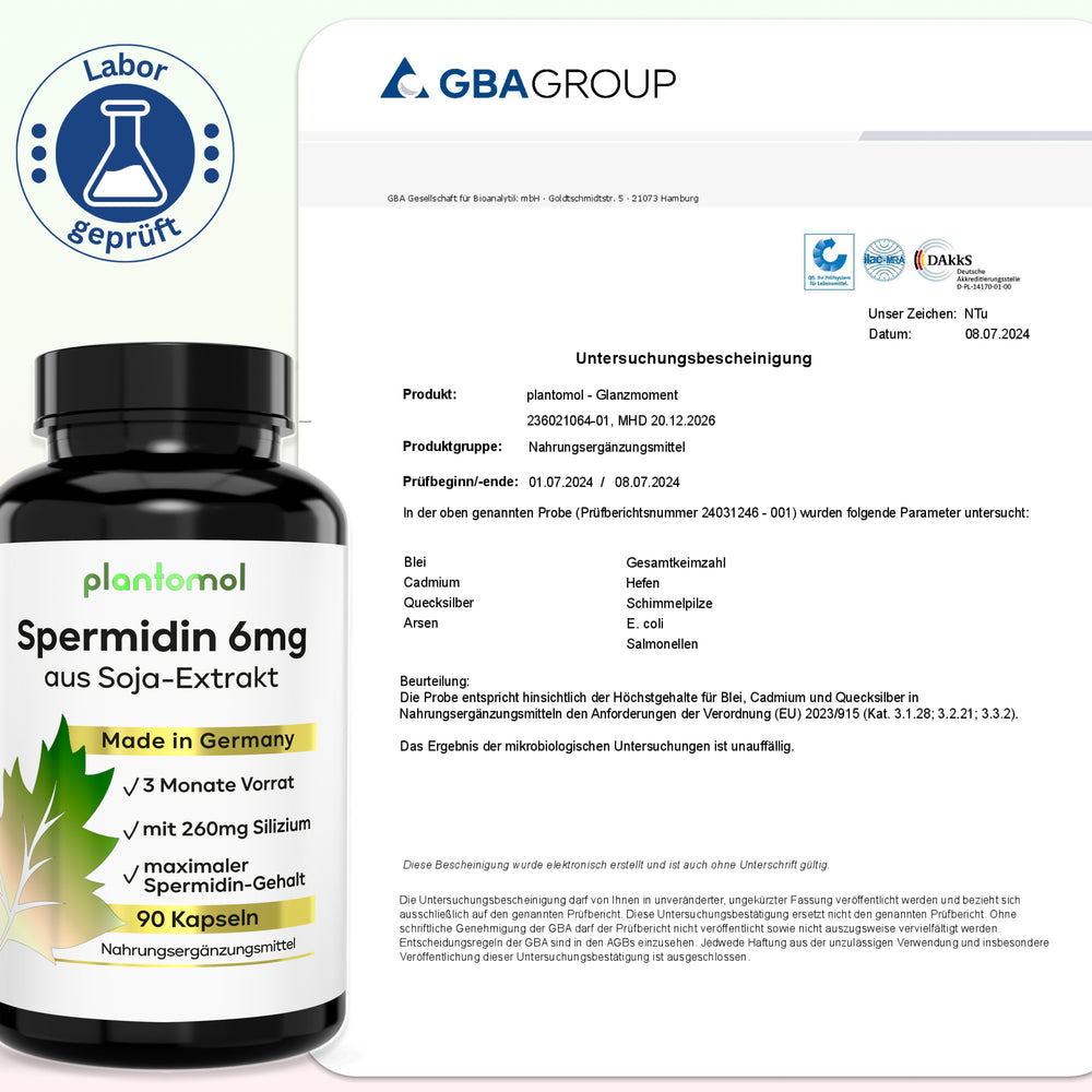 
                      
                        Spermidin - 6mg Spermidin mit Silizium Extrakt
                      
                    