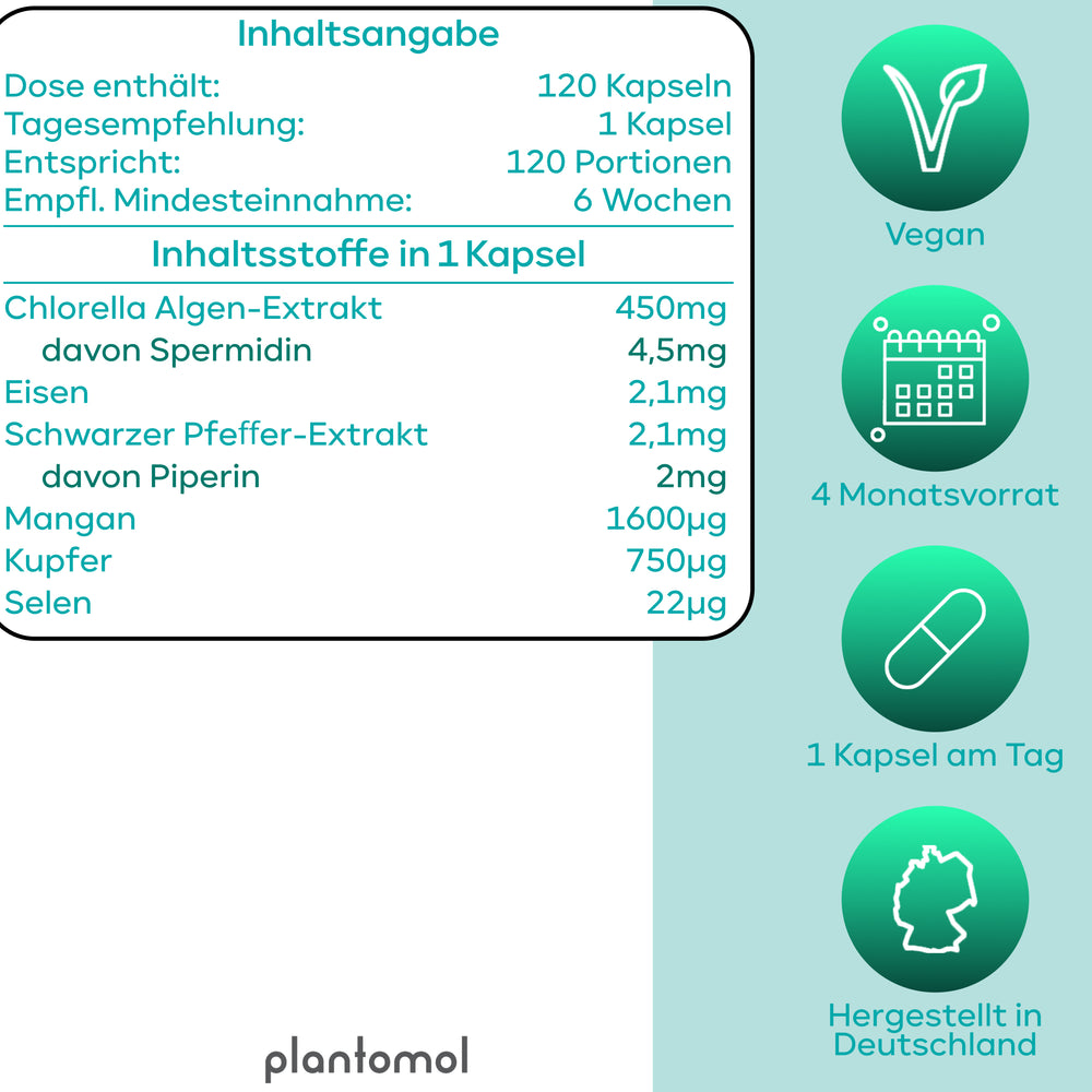 
                      
                        Spermidin PLUS - 4,5mg Spermidin pro Kapsel
                      
                    