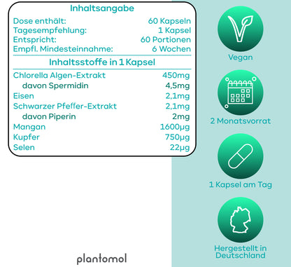 Spermidin PLUS - 4,5mg Spermidin pro Kapsel