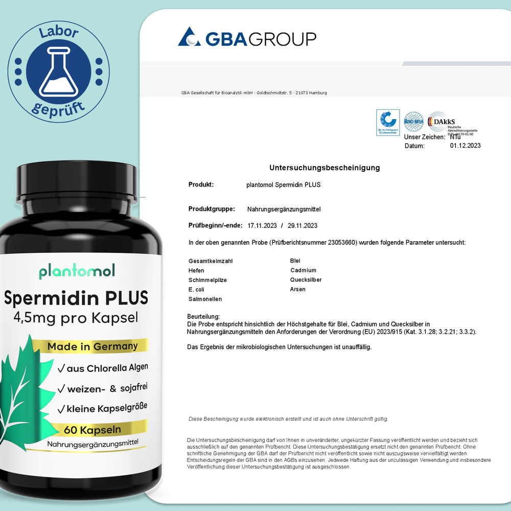
                      
                        Spermidin PLUS - 4,5mg Spermidin pro Kapsel
                      
                    