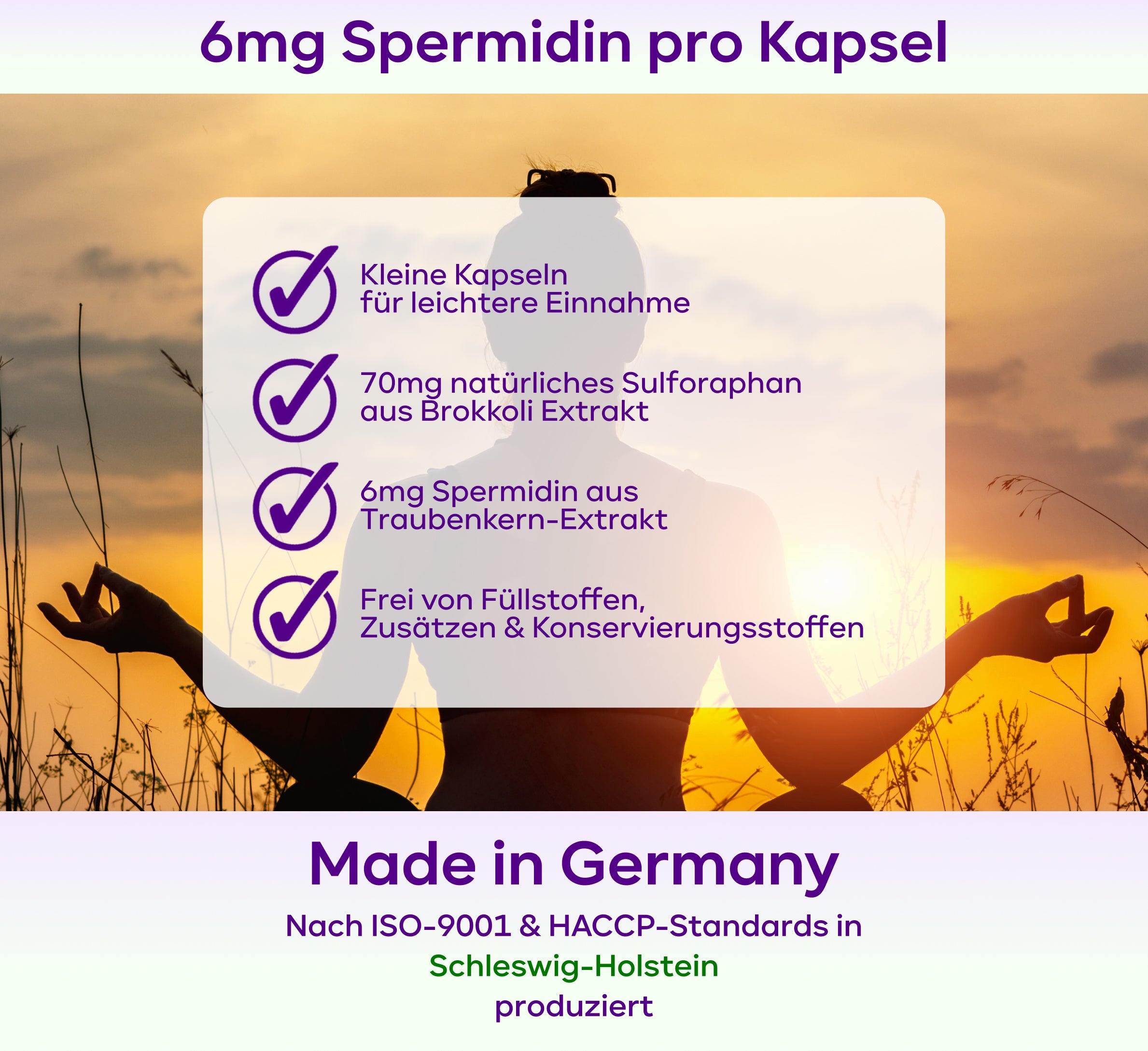 Spermidin-Sulforaphan - 6mg Spermidin mit 70mg Sulforaphan pro Kapsel