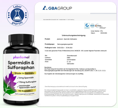 Spermidin-Sulforaphan - 6mg Spermidin mit 70mg Sulforaphan pro Kapsel