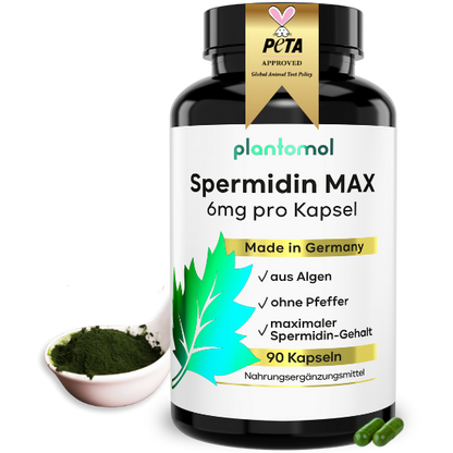 Spermidin Max Kapseln aus Algen ohne Pfeffer