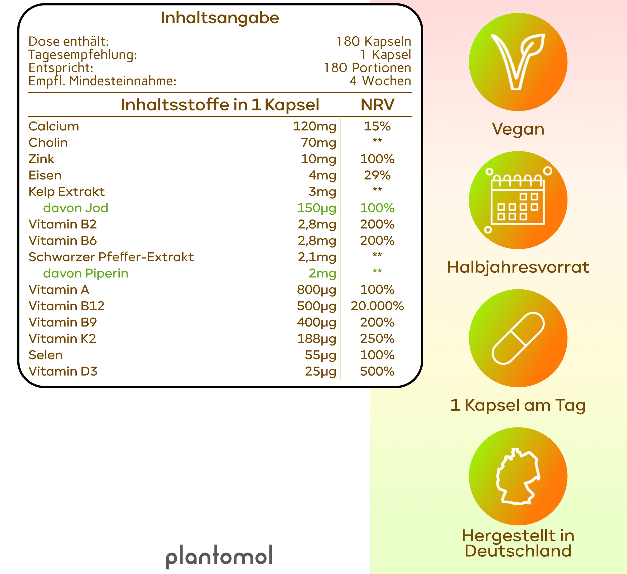 Vegan All In One - Vitamin Komplex mit B12, D3, K2