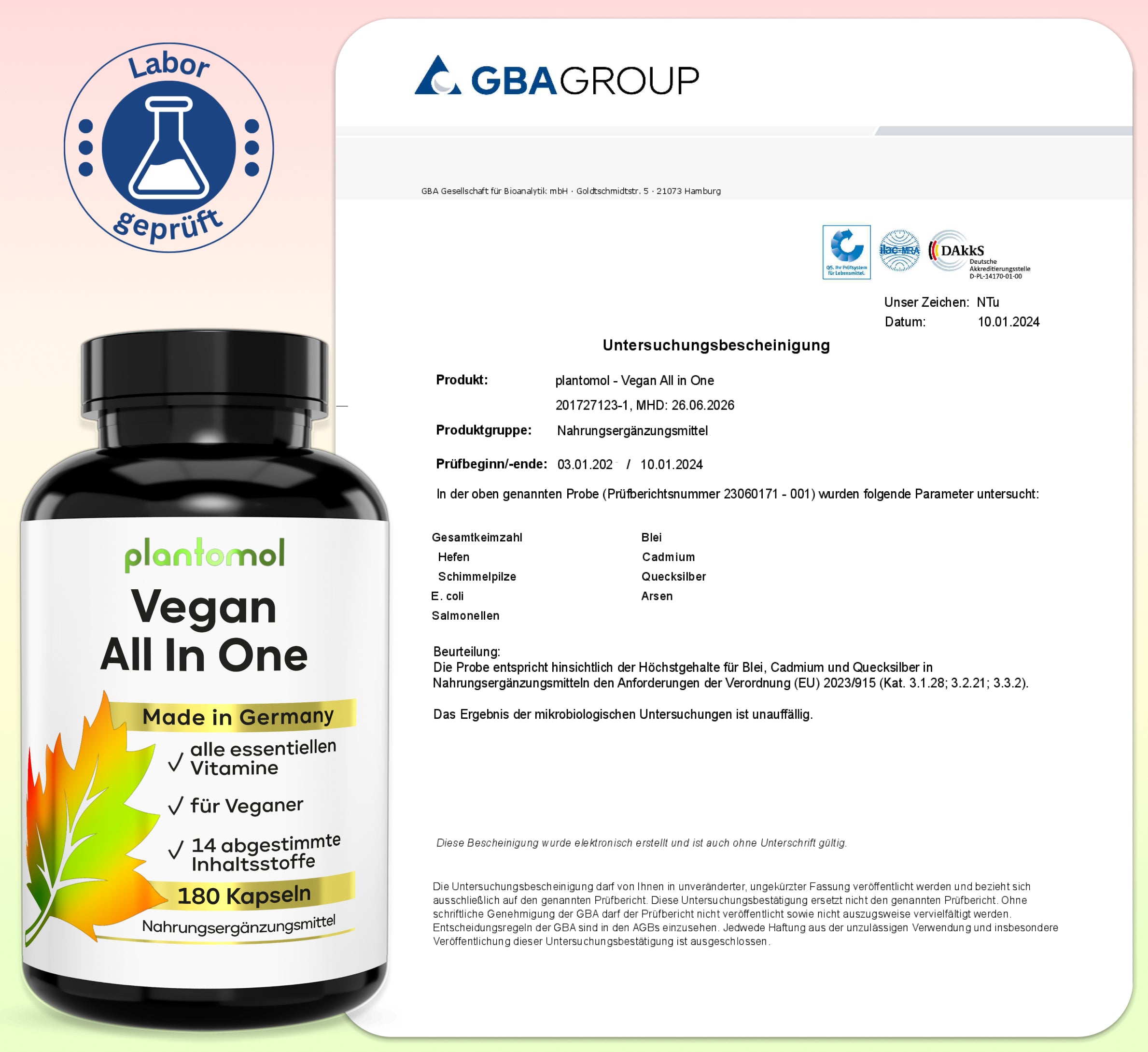 Vegan All In One - Vitamin Komplex mit B12, D3, K2