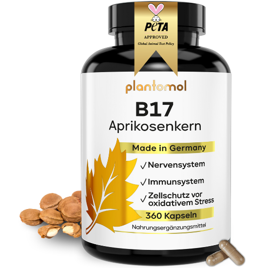 
                      
                        B17 - 1100mg Aprikosenkern-Extrakt pro Tag und Vitamin C
                      
                    