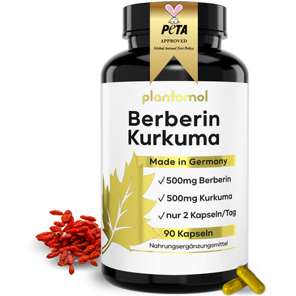 Berberin Kurkuma - 500mg Berberin und 500mg Kurkuma pro Tag