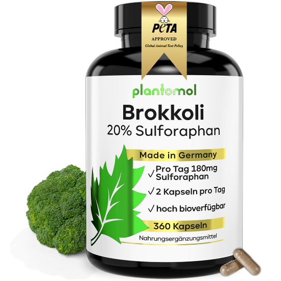 Brokkoli-Extrakt - mit 90mg Sulforaphan pro Kapsel